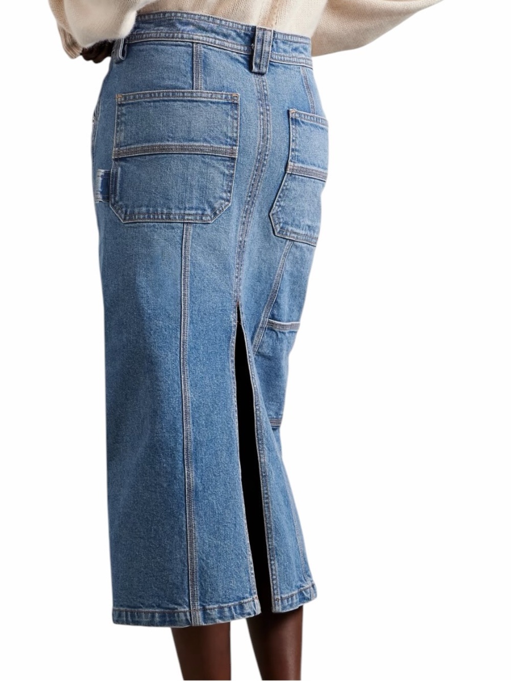 A.L.C. Medium Wash Denim Alden Skirt in Blue size 8 - Picture 8 of 10